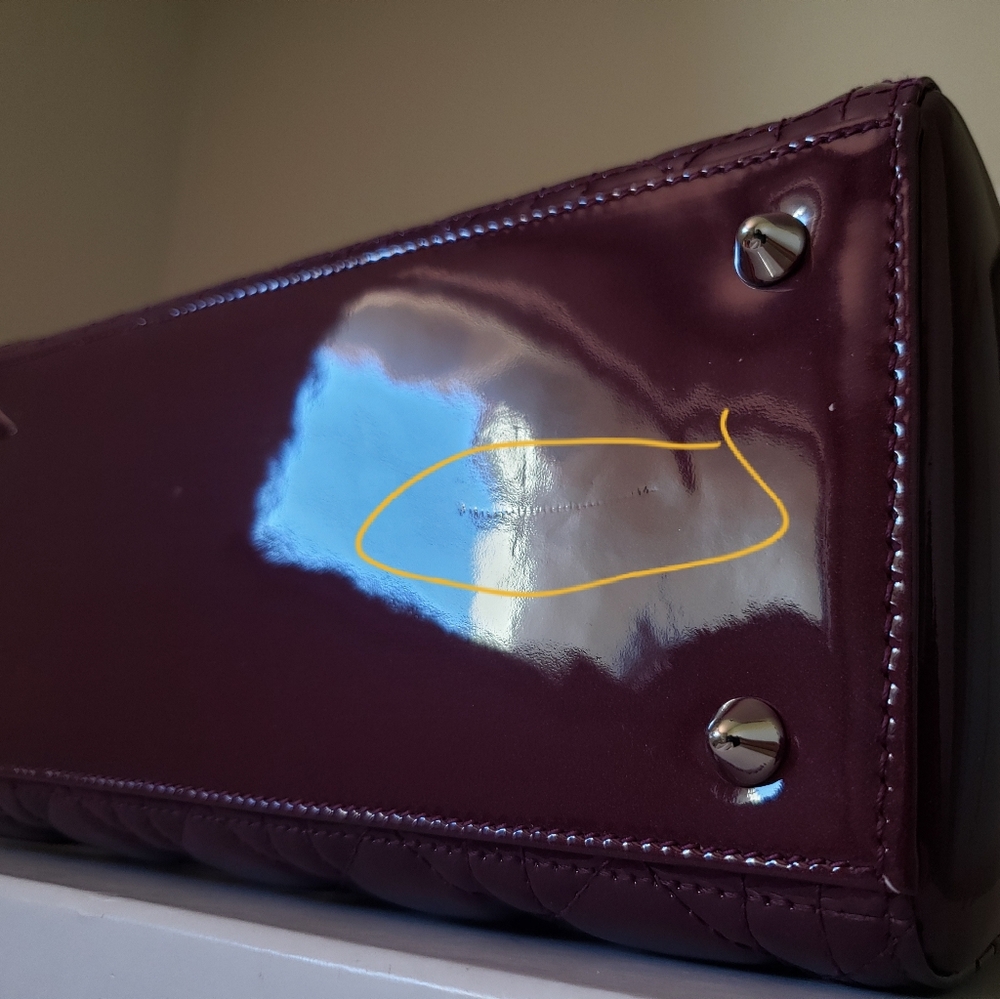 Lady Dior gradient purple white patent medium bag - Picture 4 of 13